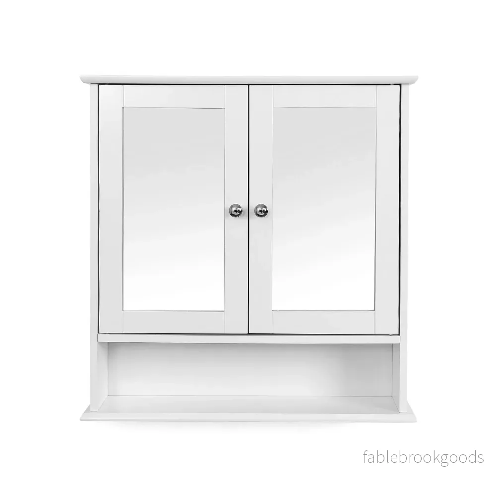 Spegelskåp – dubbeldörr – vägghängd – vit - Bild 2