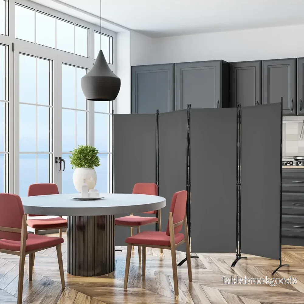 panel – hög rumsavdelare Bärbar skiljevägg med stålram – 4 173 cm – Grå