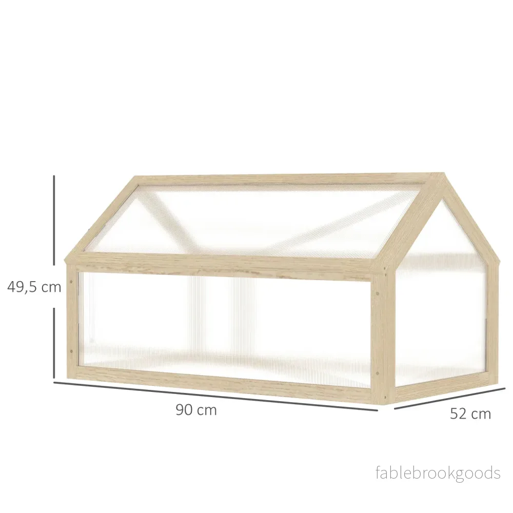 Trä Mini Växthuslåda – Vintertät, 90 x 52 x 49,5 cm - Bild 3