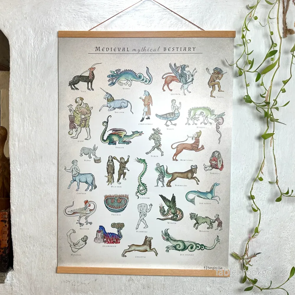 Poster Medieval Mythical Bestiary