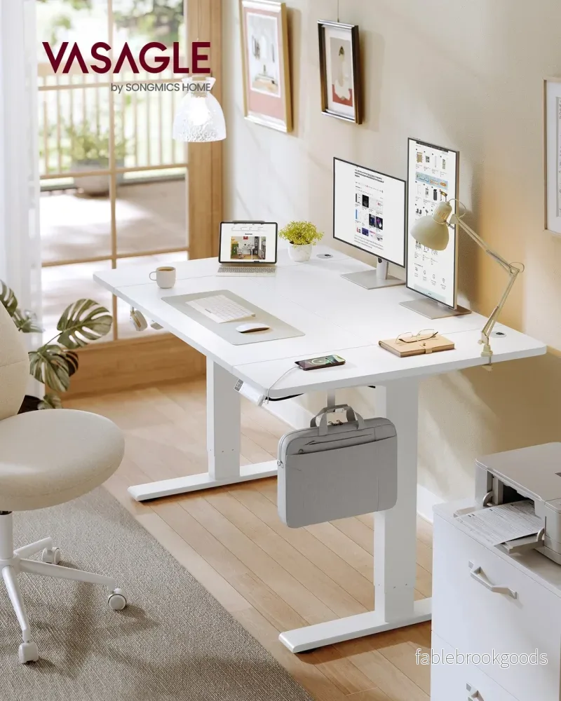 Elektrisch Zit-Sta Bureau - 120 x 80 cm - USB-C-Poort - Wit - Bild 2