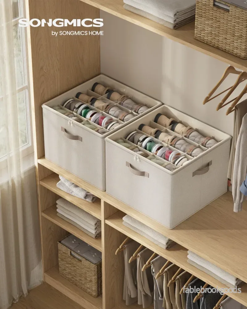 Schoenorganizer - 43 x 43 x 32 cm - voor maximaal 16 paar schoenen - verstelbare tussenschotten - stapelbaar - cappuccinobeige - maximale belasting 18 kg - Bild 2