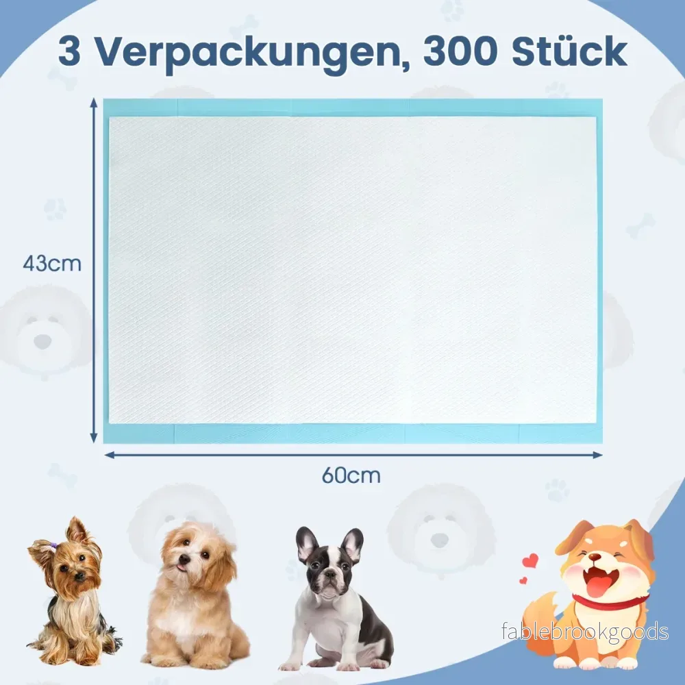 (300 – stycken) lagers läckagesäkra husdjursunderlag för rumsrenhetsträning superabsorberande – 6 60 x 43 cm – Blå - Bild 2