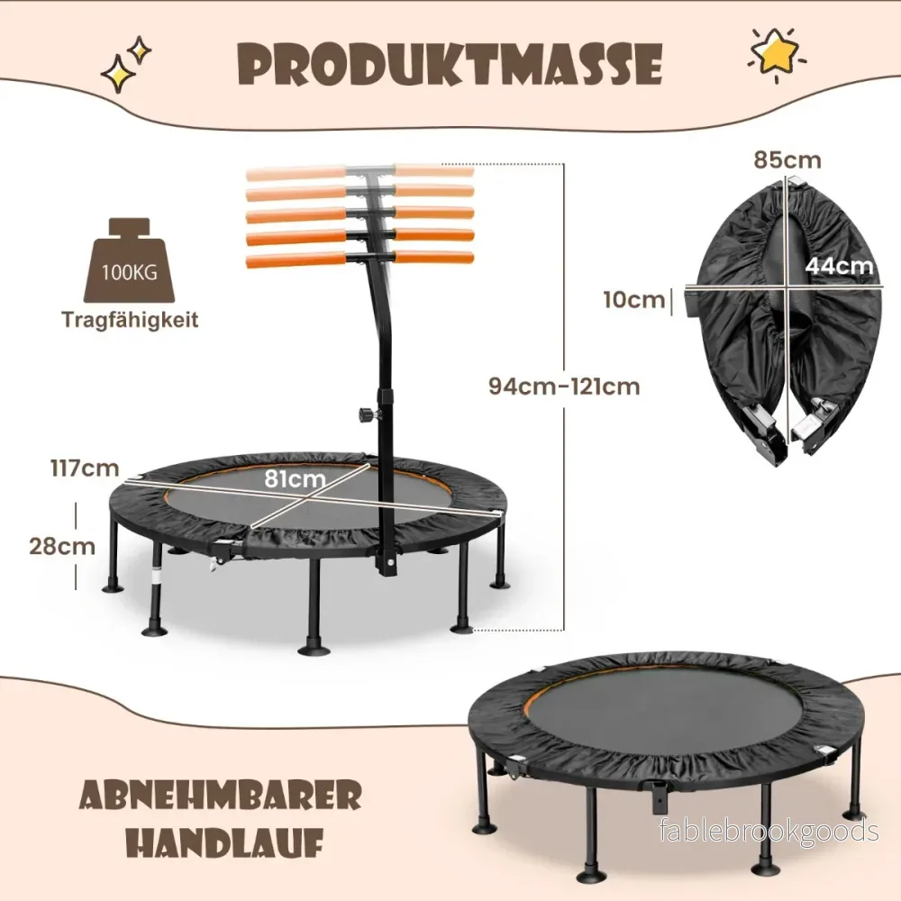 Vikbar – ministudsmatta med höjdjusterbart handtag Barnstudsmatta – Ø 117 cm – Orange - Bild 2