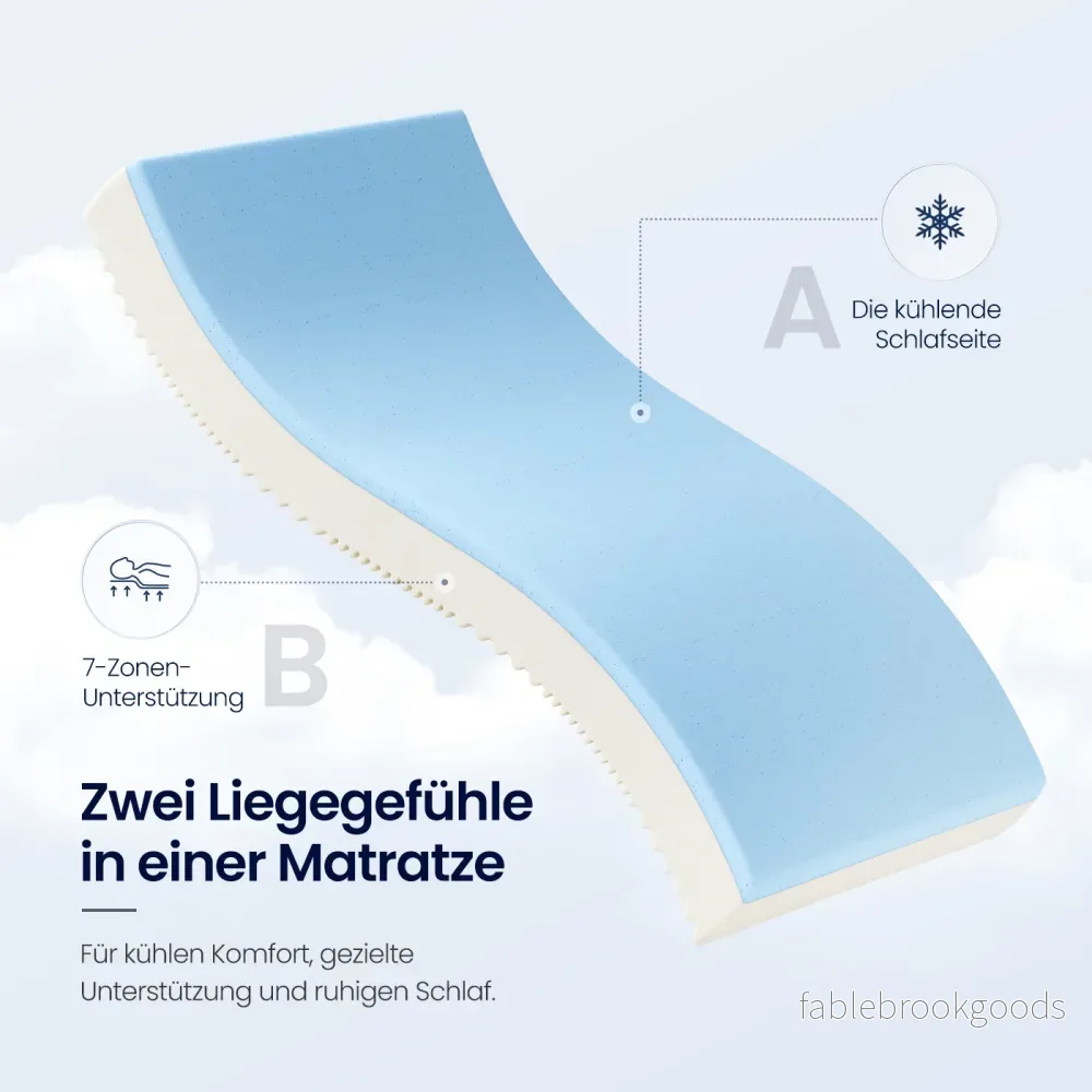 Matras - Tweepersoons - 160 x 200 cm - Gel Traagschuim - Wit - Bild 3