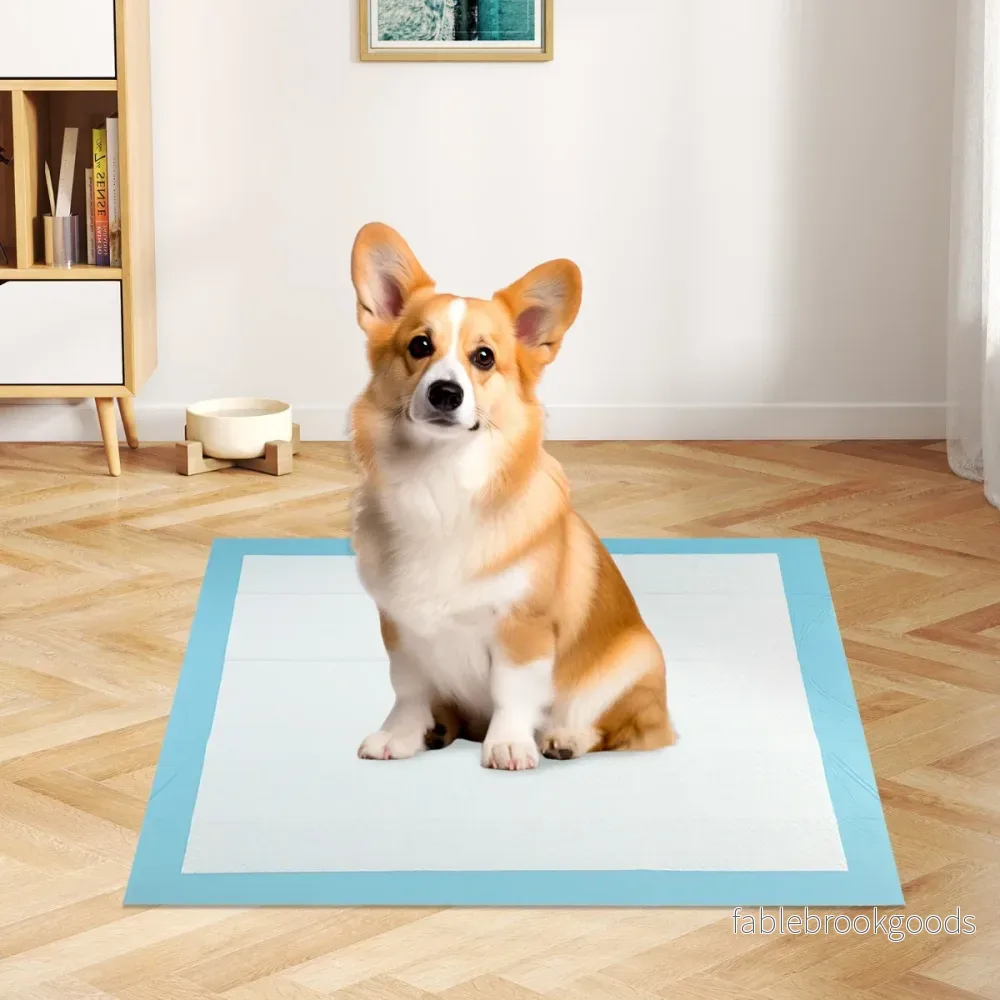 Träningsmaterial – för hundar, utomhussäkert lagers design, valpunderlag Puppy Pads (76 x stycken) – 6 76 cm 150 – Blå - Bild 3