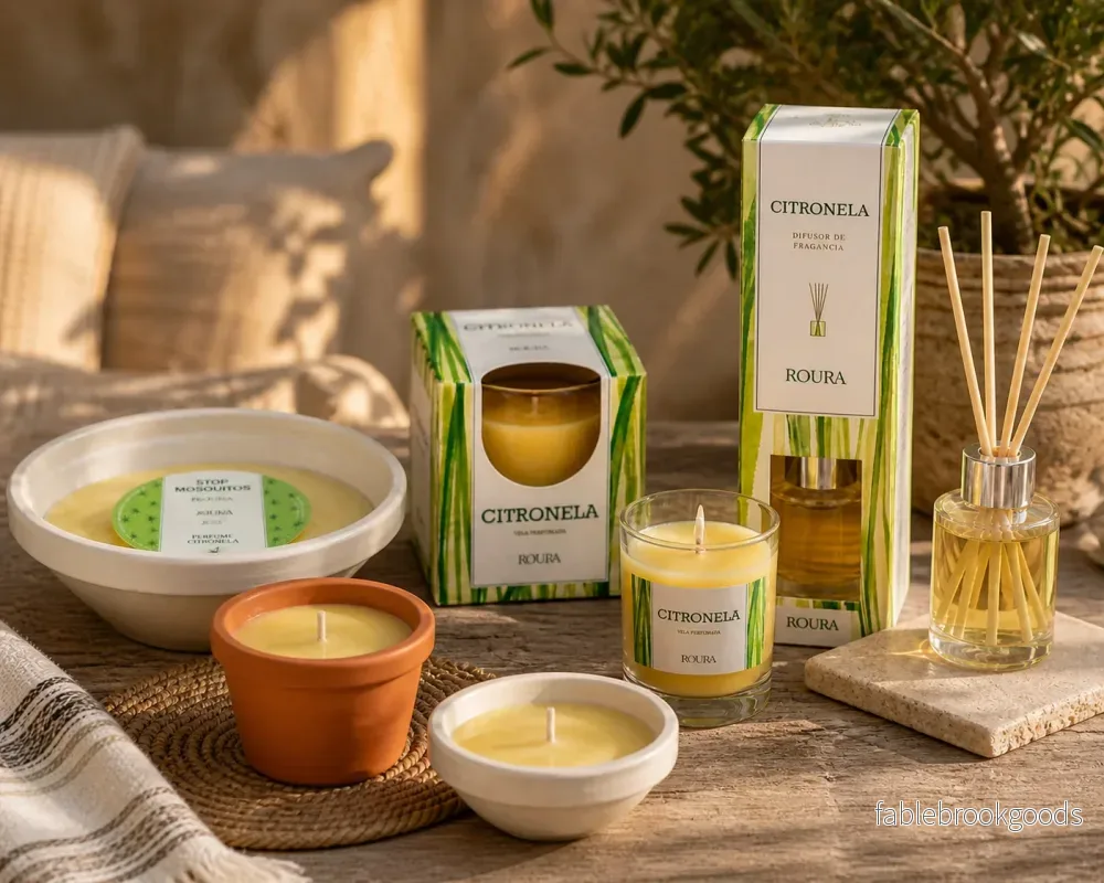Doftljus Citronella i terrakottaskål 75×220 mm (vit) från Roura - Bild 2