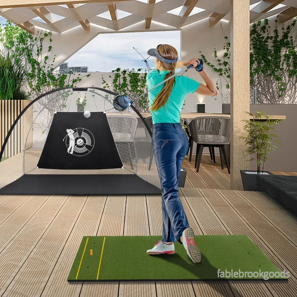 Golf – tee matta gummi tees och inriktningsstänger positioner Tjocklek – 2 2 6 152 x 92 cm 20 mm – Grön - Bild 2