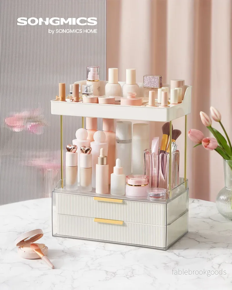 Makeup Organizer – 4 nivåer – Molnvit - Bild 2