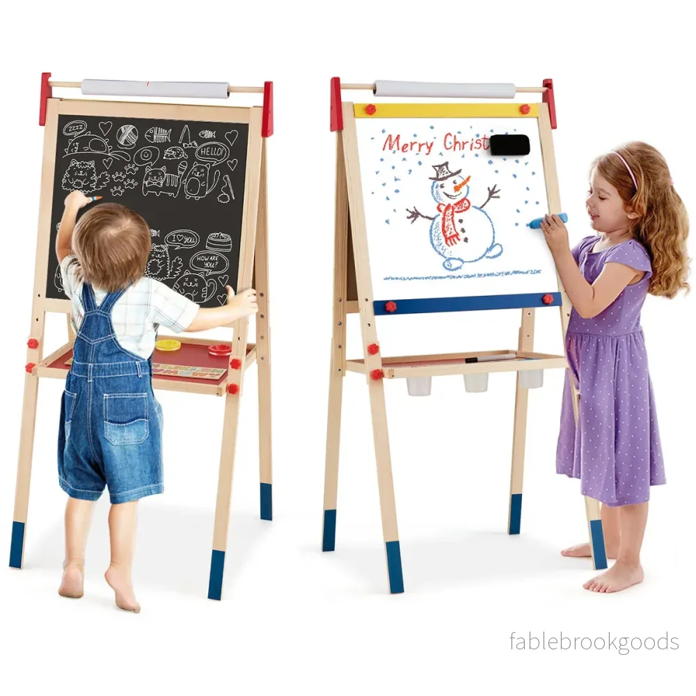 i – rittavla för barn Dubbelsidig ståbräda med whiteboard Natural – 3 1 – Natur - Bild 3