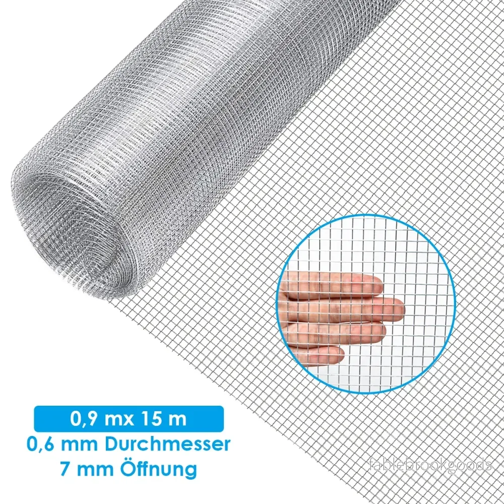 Järnnätstyg – med öppningar som trädskyddsstöd – 7 x 7 mm 0,9 x 15 m – Silver - Bild 2