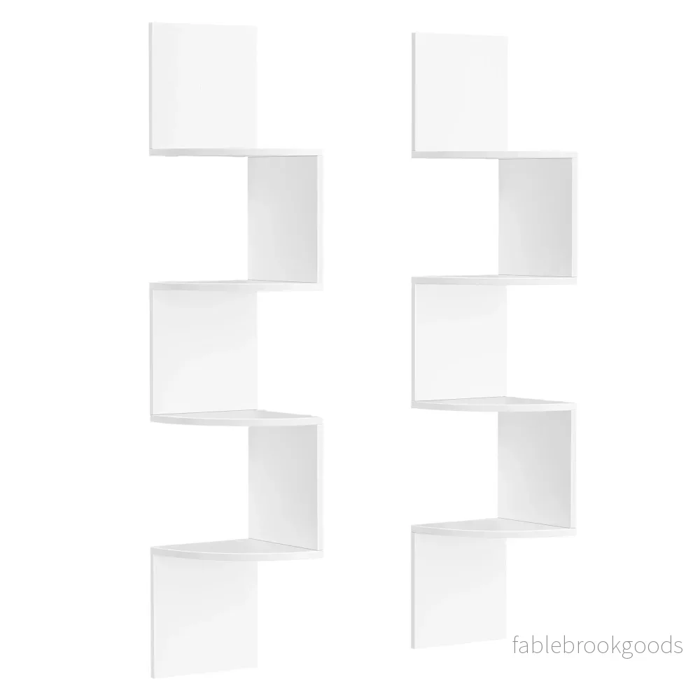 Hoekplank – 4 Etages – Zwevende Wandplank – Voor Boeken Hoekplank – 4 Etages – Zwevende Wandplank – Voor Boeken