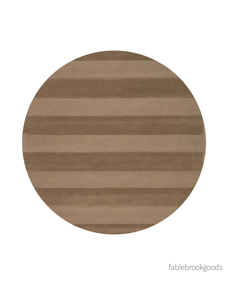 Måttanpassad Matta Stripe Boucle Brun Rund Måttanpassad Matta Stripe Boucle Brun Rund