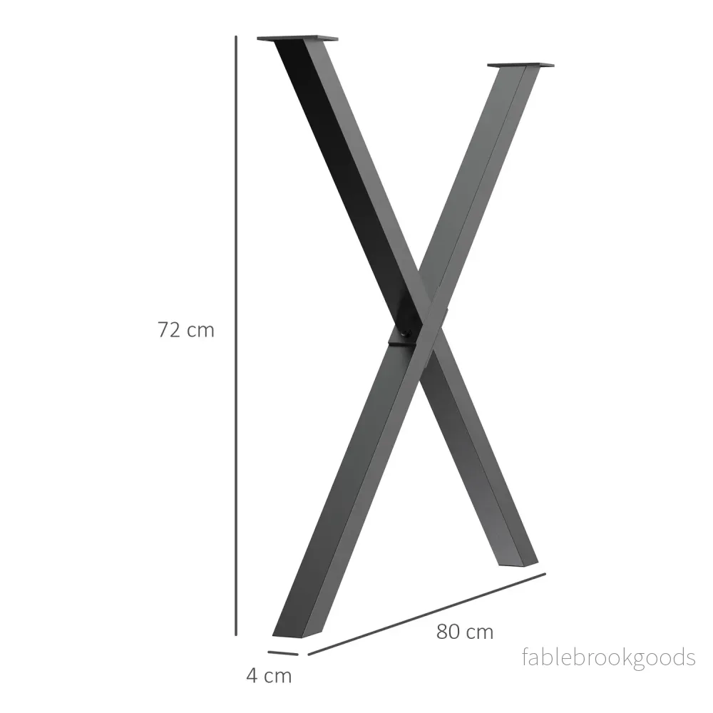 Black Steel X-Shape bordsben, set om 2, 72Cm - Bild 3