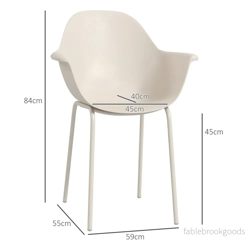 Stapelbara trädgårdsstolar, set om 4 – grå, stödjer 120 kg - Bild 3
