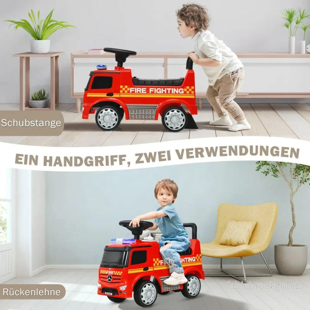 Barnbrandbil – licensierad Mercedes Benz skjutbil – 62 x 29 x 43 cm – Röd - Bild 3