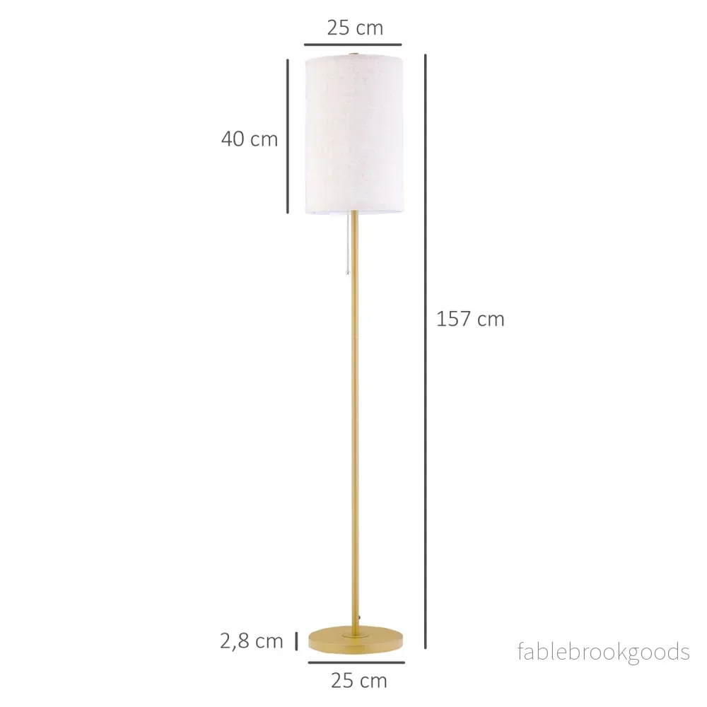 Golvlampa med linneskärm, dragkedja och stålstativ - Bild 3
