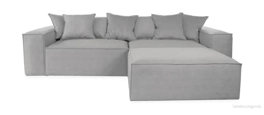 Stockholm L-shaped Sofa, exclusive Corduroy, Concrete removable & washable covers