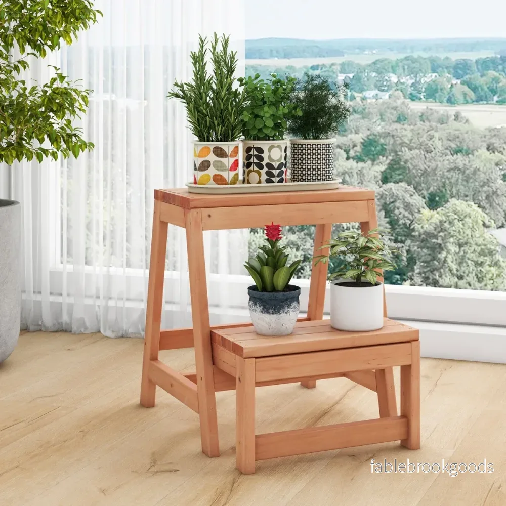 stegs – hopfällbar stegpall upp till lastkapacitet stege stol – 2 250 kg – Natur - Bild 2