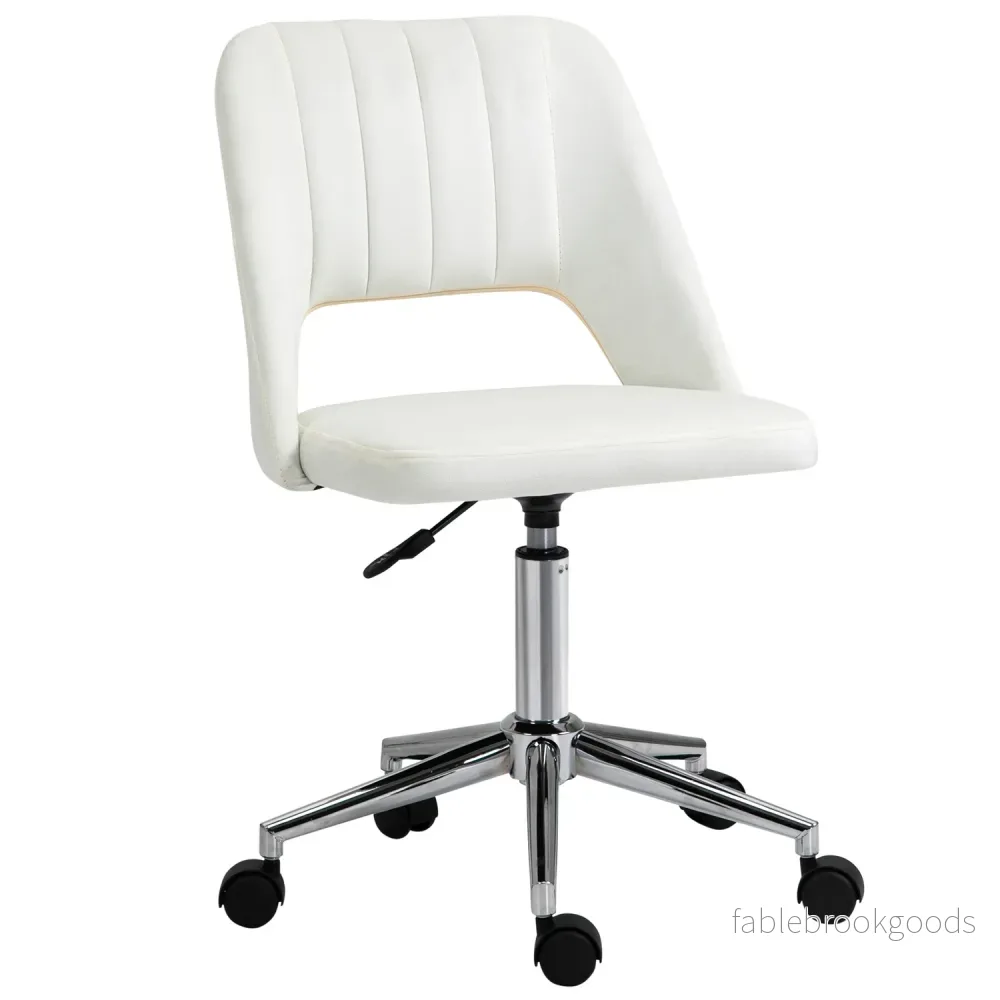 Höjdjusterbar beige snurrstol för kontor & vardagsrum Höjdjusterbar beige snurrstol för kontor & vardagsrum