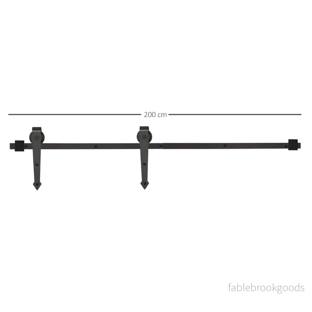 200 cm skjutdörrssats i kolstål, svart - Bild 3