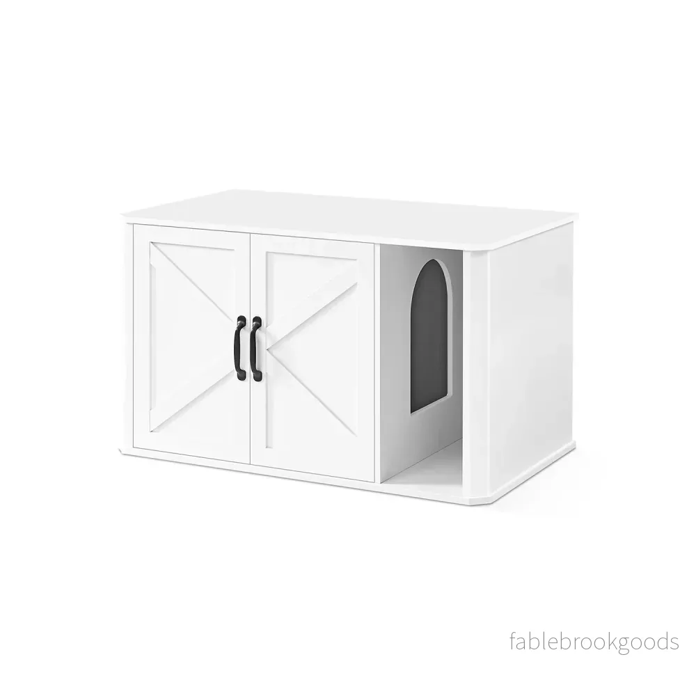 Cat House – Dubbeldörrar med handtag – Molnvit Cat House – Dubbeldörrar med handtag – Molnvit