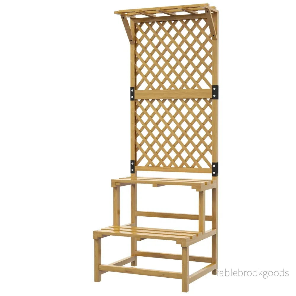 Plantställ i två plan, spaljédesign för trädgård, 60x50x166 cm Plantställ i två plan, spaljédesign för trädgård, 60x50x166 cm