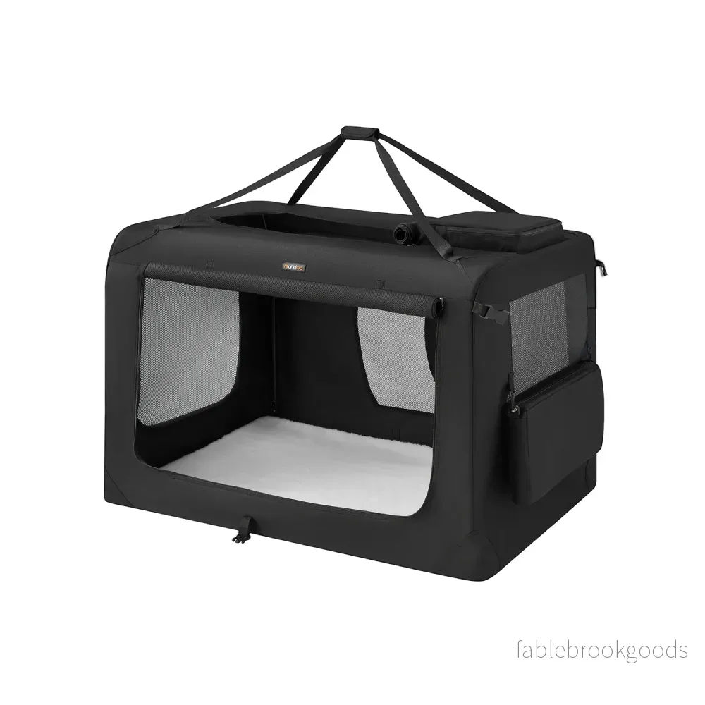 Hundbox med handtag – robust ram – svart Hundbox med handtag – robust ram – svart