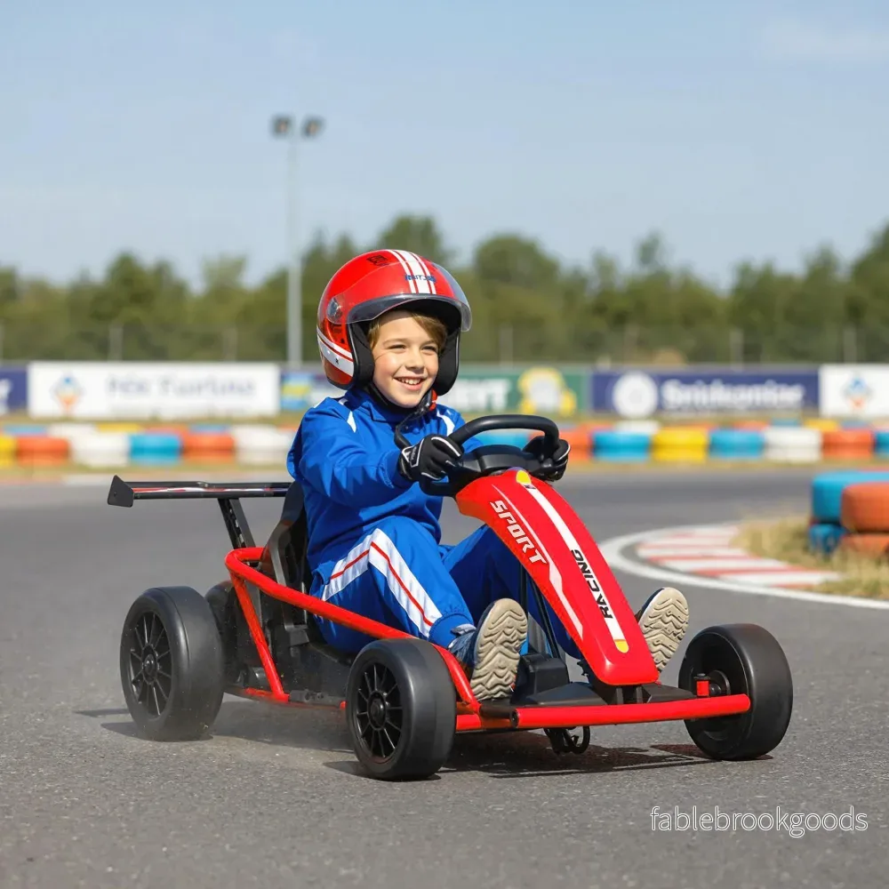 24V elektrisk gokart för drifting, åldrar 8-12, röd - Bild 2