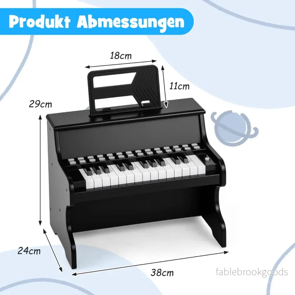 tangenter – Mini digitalpiano Barn Elektriskt med justerbar hastighet – 25 – Svart - Bild 2