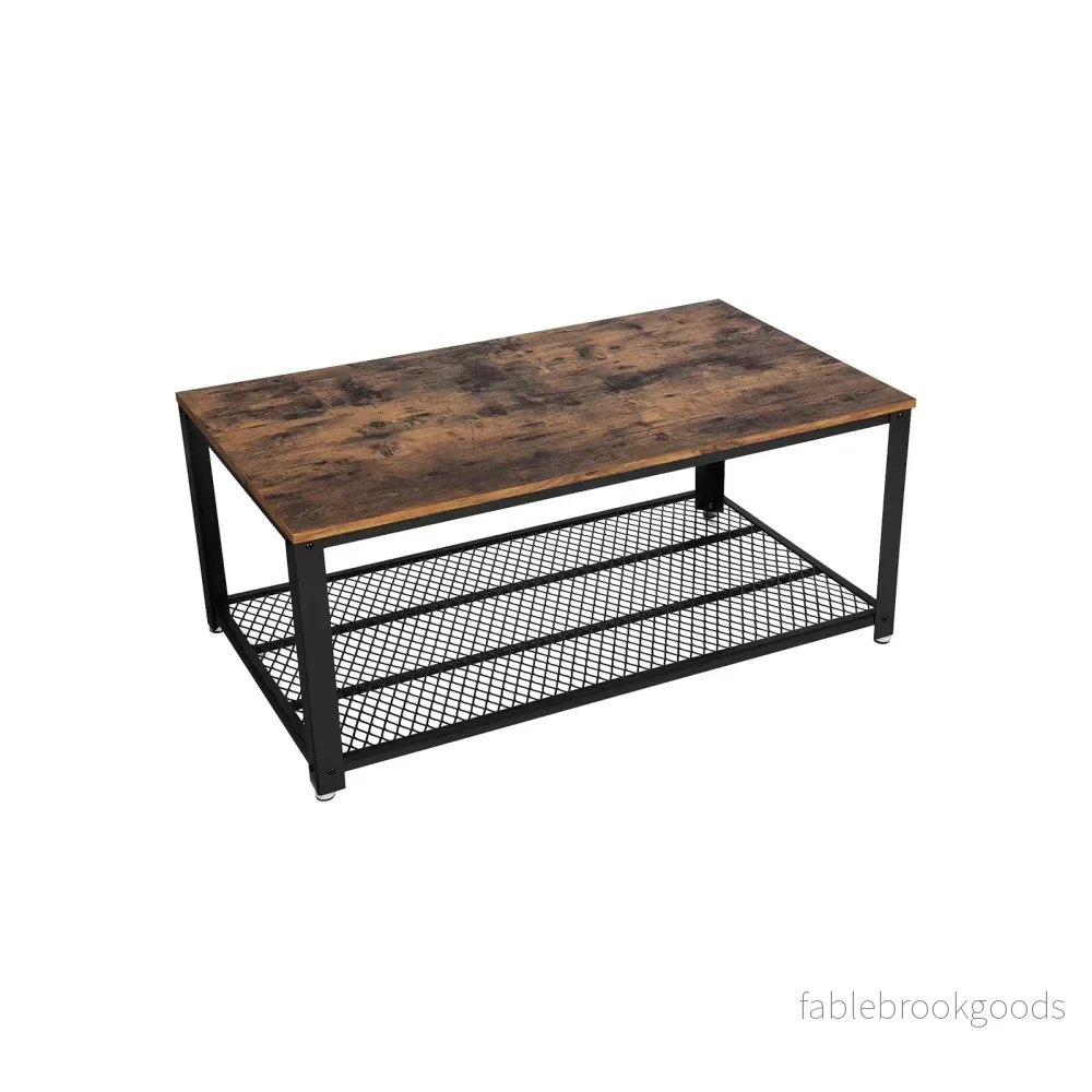 Soffbord – vintagelook – robust design – brun/svart