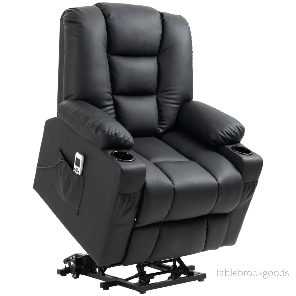 Liggande massagestol, USB & Fjärrkontroll, 150 kg Kapacitet, Svart