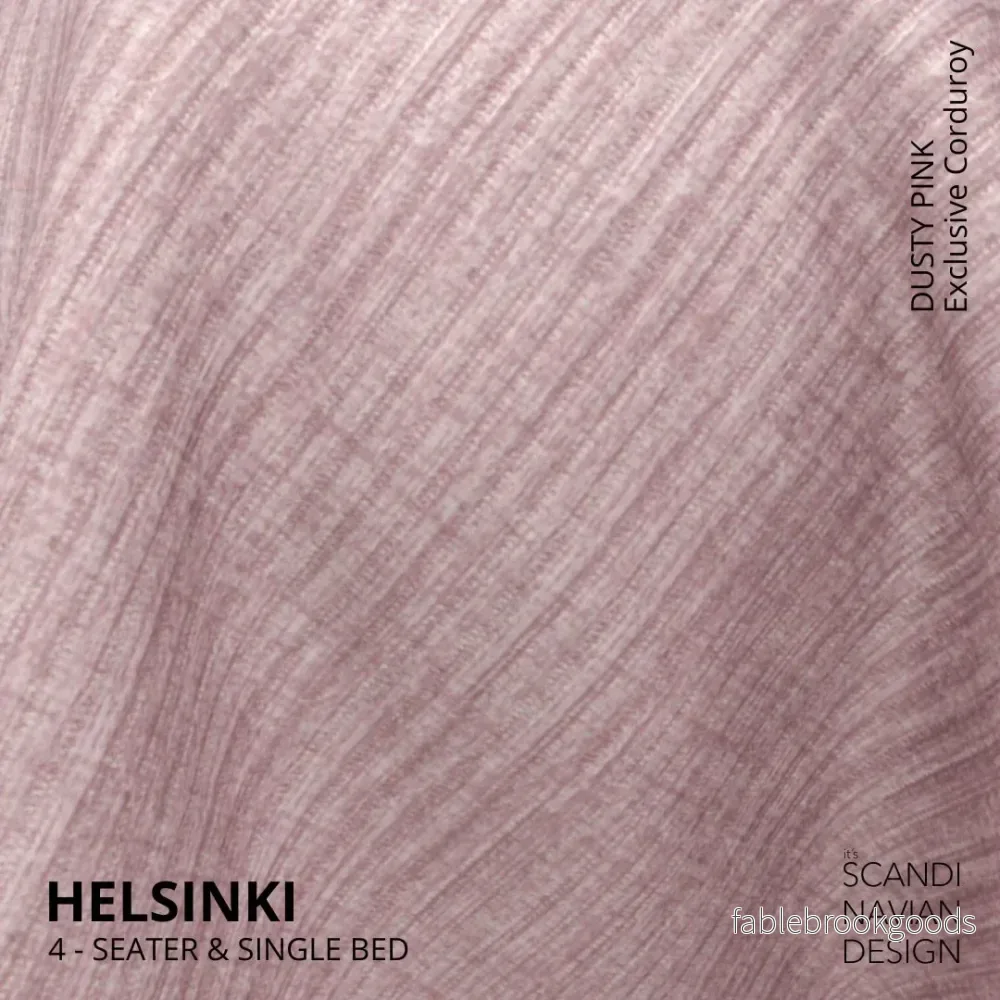 Helsinki 4-seater sofa/single bed, Exclusive Corduroy, Dusty Pink removable & washable - Bild 3