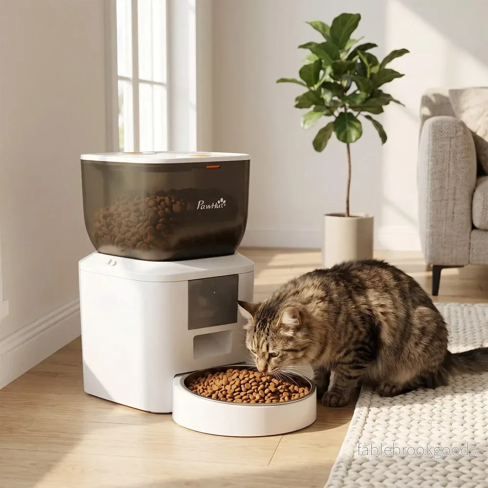 Automatisk kattmatare, 4L, WiFi-appstyrning, röststyrning - Bild 2