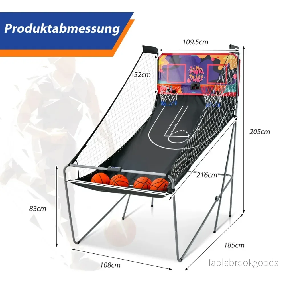 Basketballautomat – Fällbart Arcade spel med korgar – 2 – Svart - Bild 2