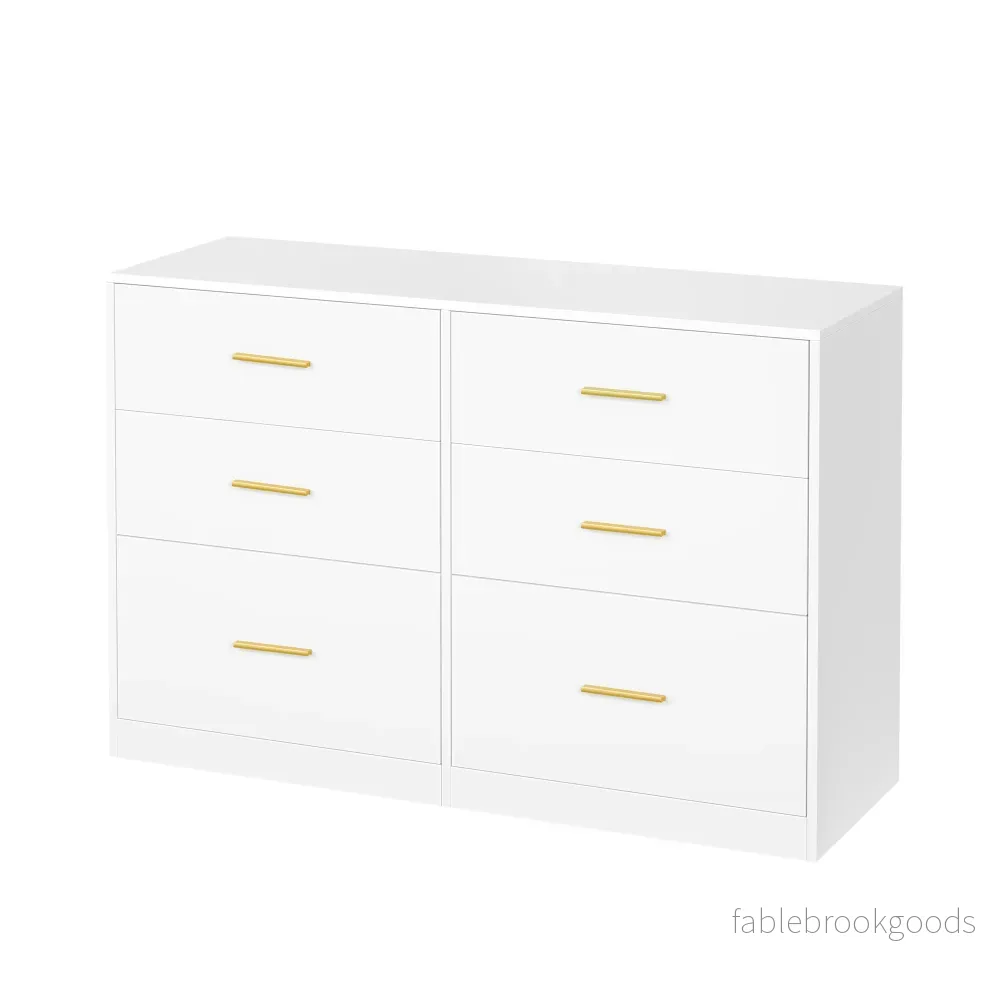 Commode – 6 Lades – Modern – 119 cm Breed – Wit Commode – 6 Lades – Modern – 119 cm Breed – Wit
