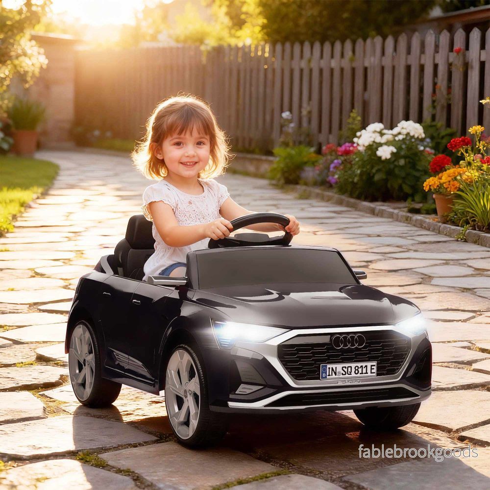Elektrisk åkbil, 12V Audi Q8, Fjärrkontroll, Svart - Bild 2