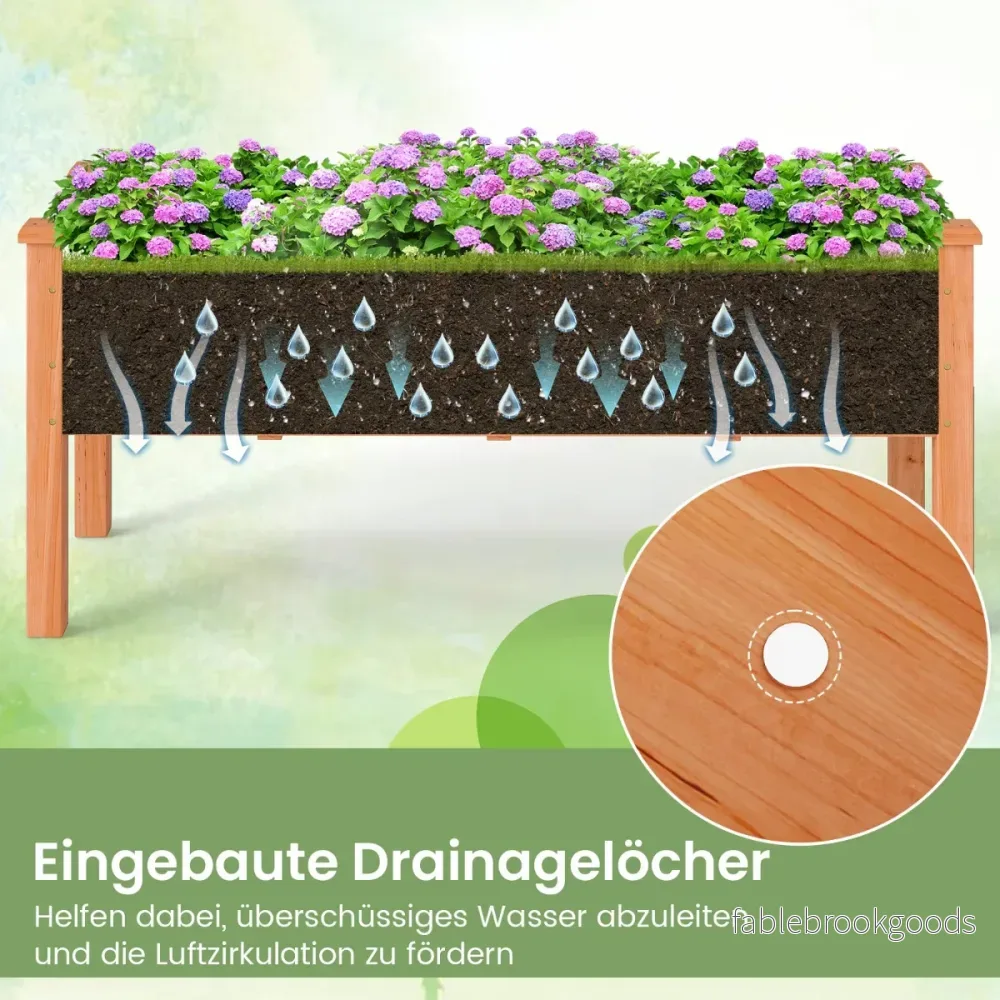 Upphöjd – odlingsbädd i trä för barn Odlingskorg med en belastningskapacitet på upp till – 120 x 43,5 x 51 cm 100 kg – Orange - Bild 3