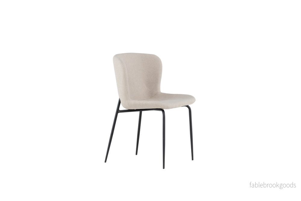 Modesto Matstolar 2-pack Beige – Moderna Bouclé Matstolar med Svarta Metallben | Venture home - Bild 3