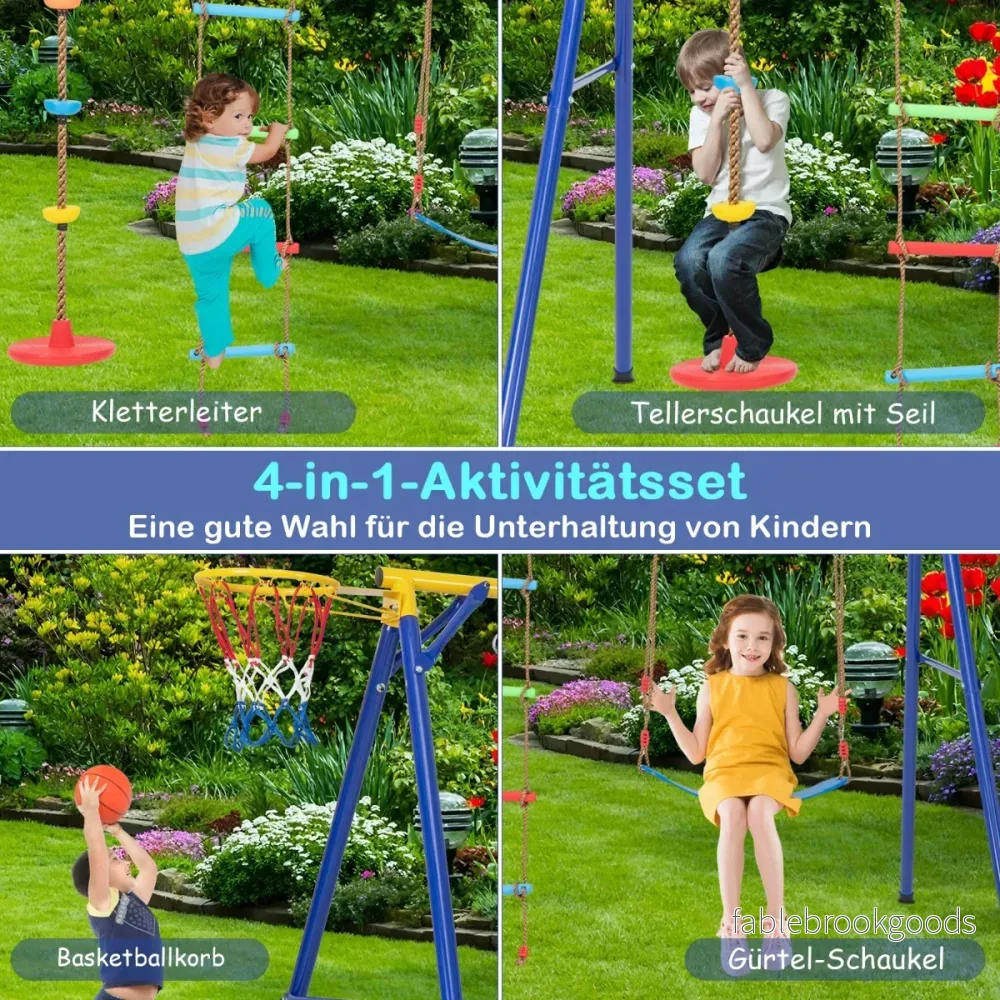 Gungram – med elastisk gungplatta gul + – 246 x 190 x 188 cm – Färgglad - Bild 2