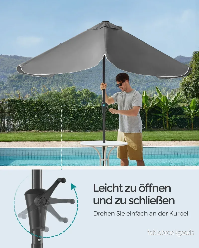 Balkonparasol - 300 x 200 cm - Rechthoekig - Kantelbaar - Grijs - Bild 3