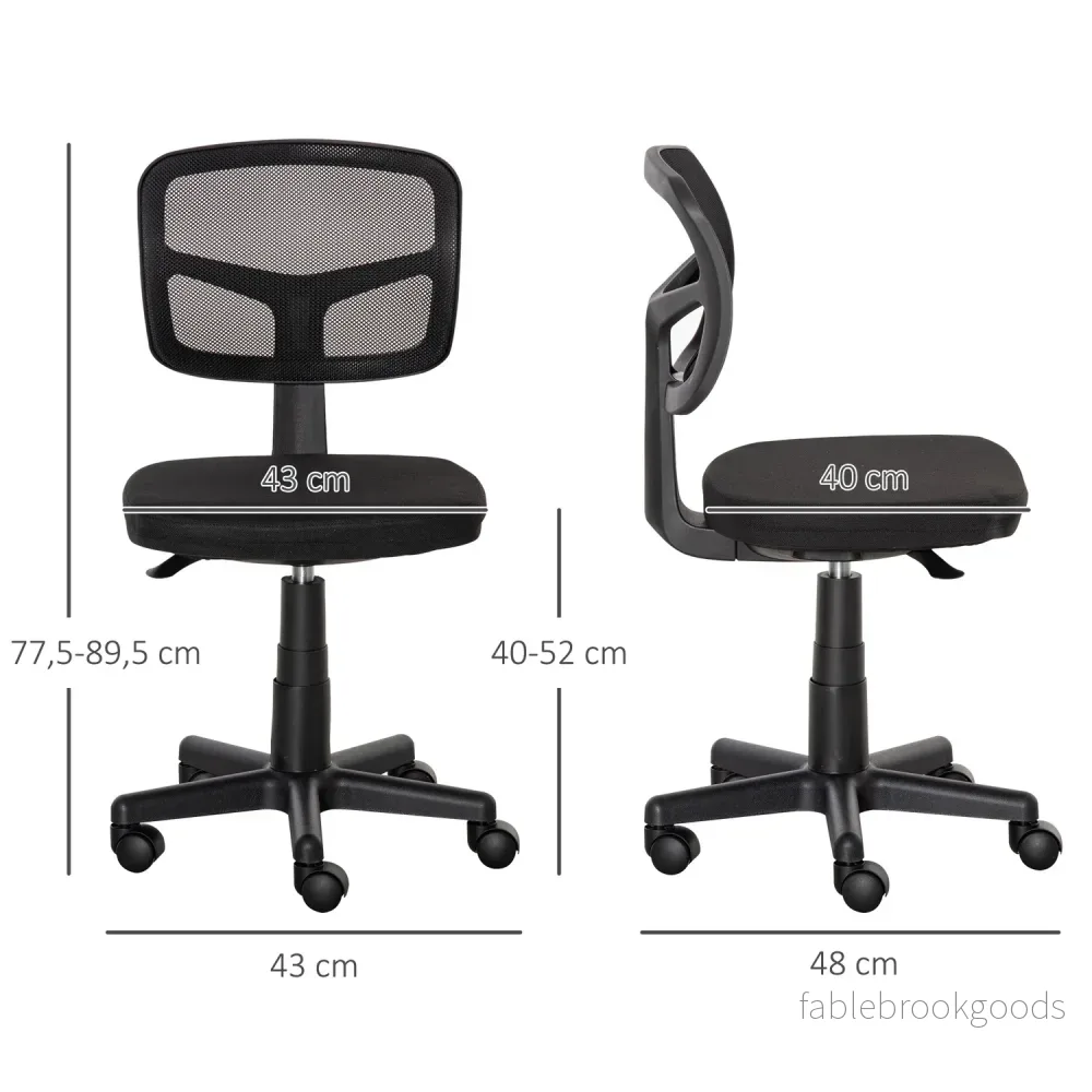 Ergonomisk kontorsstol, justerbar höjd, svart mesh - Bild 3