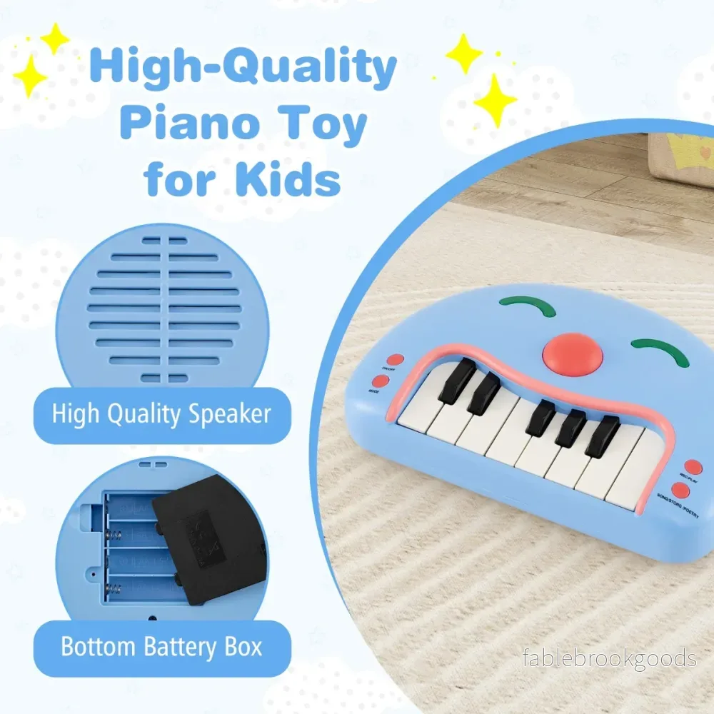 tangenter – barn keyboard med musik och ljus Baby piano bärbart – 13 – Blå - Bild 3