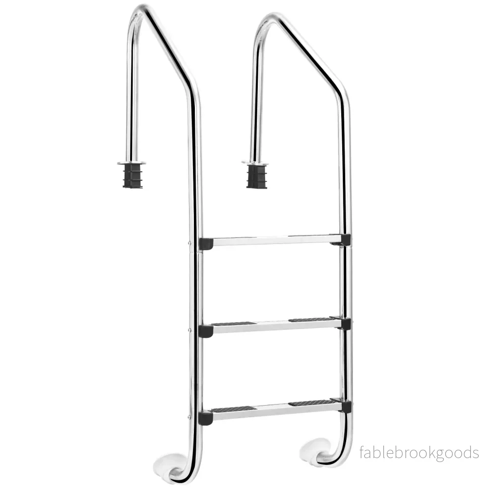 Poolstege – i rostfritt stål stegs med halkfria – 3 53 x 63 x 147 cm – Silver - Bild 2
