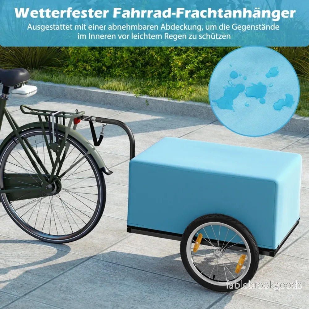 Cykelsläp – Lastvagn Vikbar med lock och koppling reflektorer – 145,5 x 61 x 58 cm – Svart - Bild 3