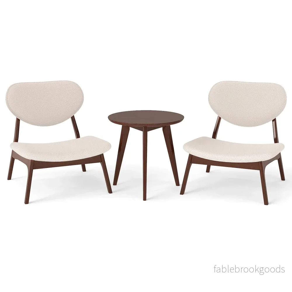 delars – fåtölj med sidobord Polstret loungestolset litet och stolar – 3 2 – Beige