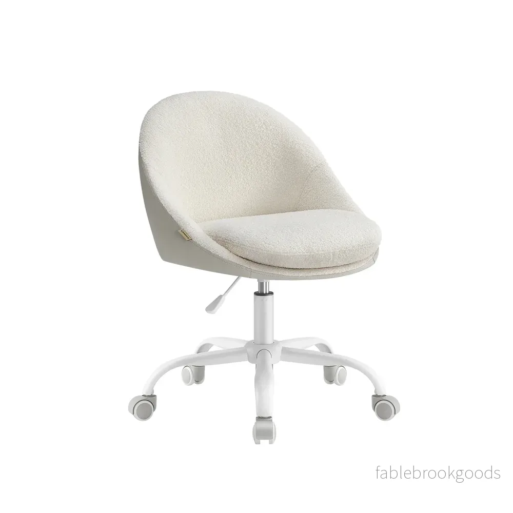 Kontorsstol – Höjdjusterbar – Sammet – Cappuccino Beige-Cloud White