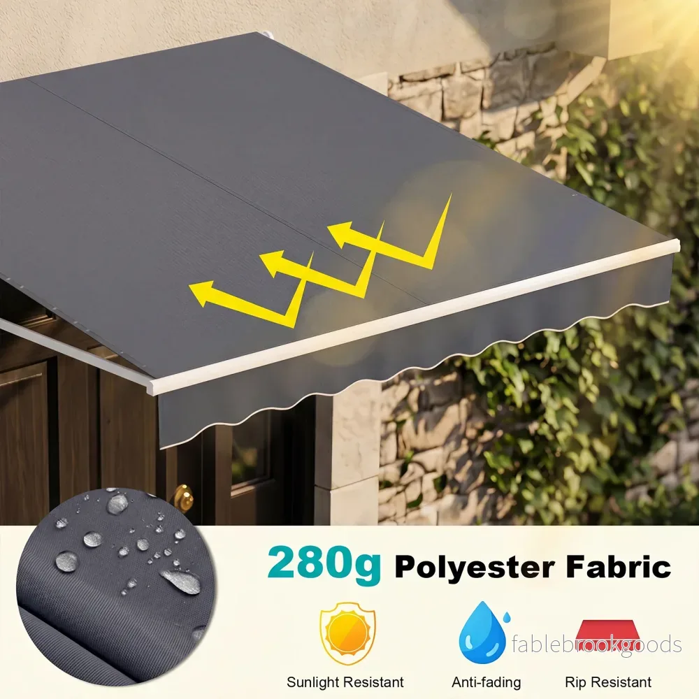 Markis – med vev Infällbar Aluminium terrass solskydd – 3 x 2,5 m – Grå - Bild 3