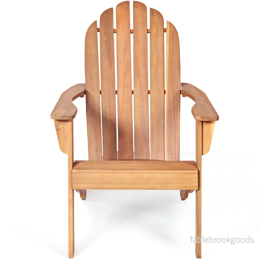 Adirondack – Trädgårdsstol Trädgårdsfåtölj Trädgårdsmöbler för terrassen Vit/Naturlig/Grå – Natur - Bild 3