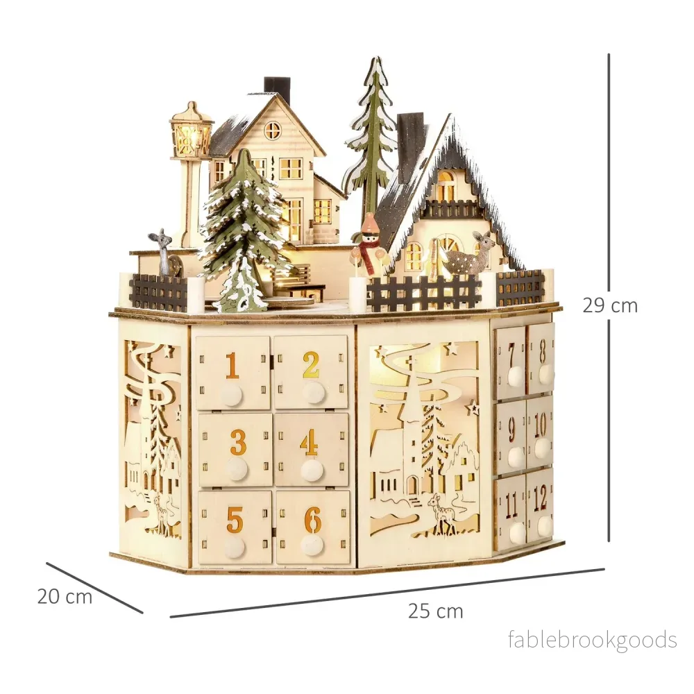 Trätåg-adventskalender med 24 LED-presentförpackningar - Bild 3